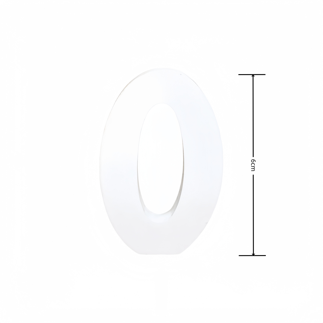 Numeri Decorativi in Legno, 0-9, Bianco, 6 cm di Lunghezza, 0.9cm di Spessore Con autoadesivi