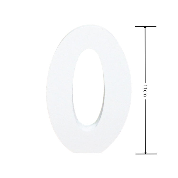 Numeri Decorativi in Legno, 0-9, Bianco, 11 cm di Lunghezza, 1,2 cm di Spessore