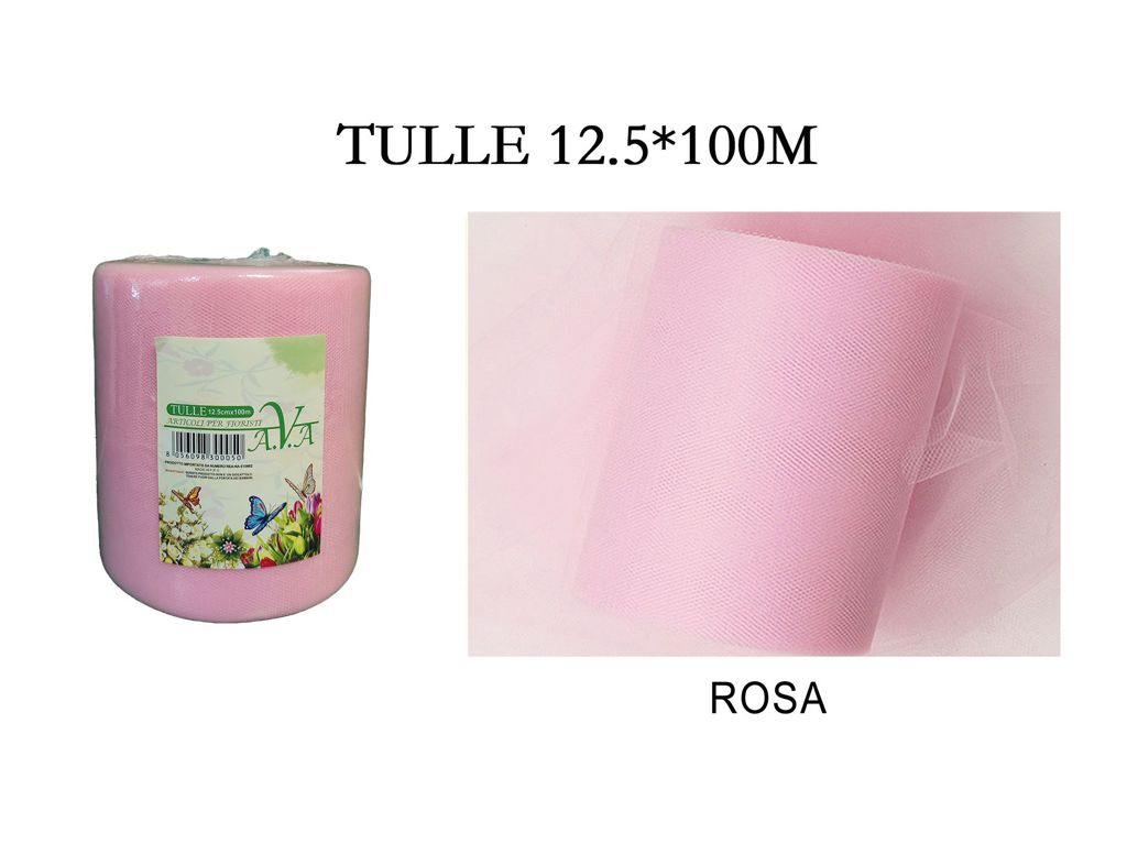 BOBINA ROTOLO TULLE VELO 12.5 cm x 100 m DECORAZIONE BOMBONIERE RUNNER