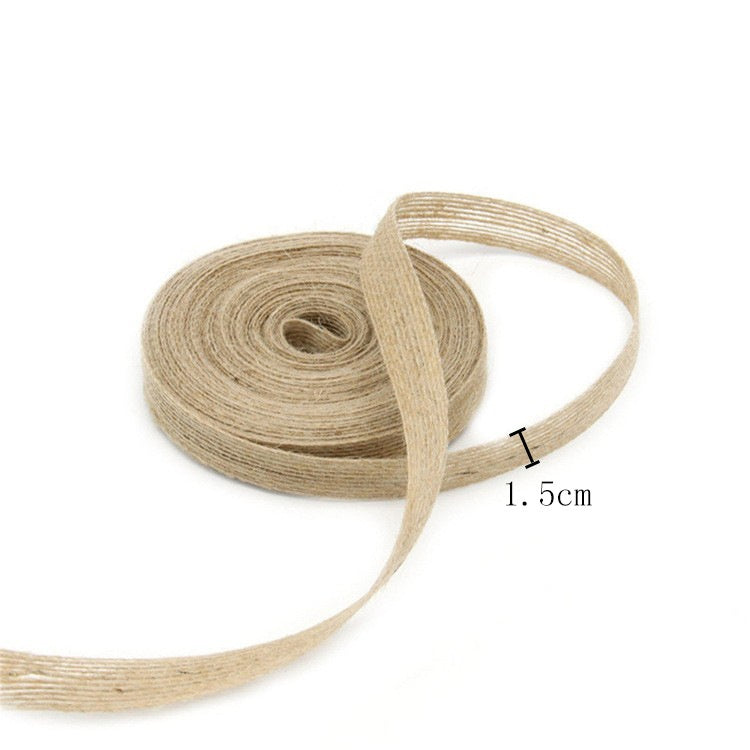 10M Nastro Vintage Juta Naturale Rotolo Iuta per Matrimonio Bomboniere Tema giardino Regalo Decorazione Fai da Te Varie Larghezze