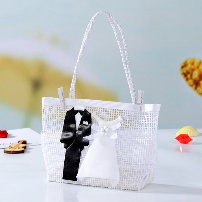 12 Pezzi Sacchettini Borse Con Maniche Matrimonio Sposi Elegante