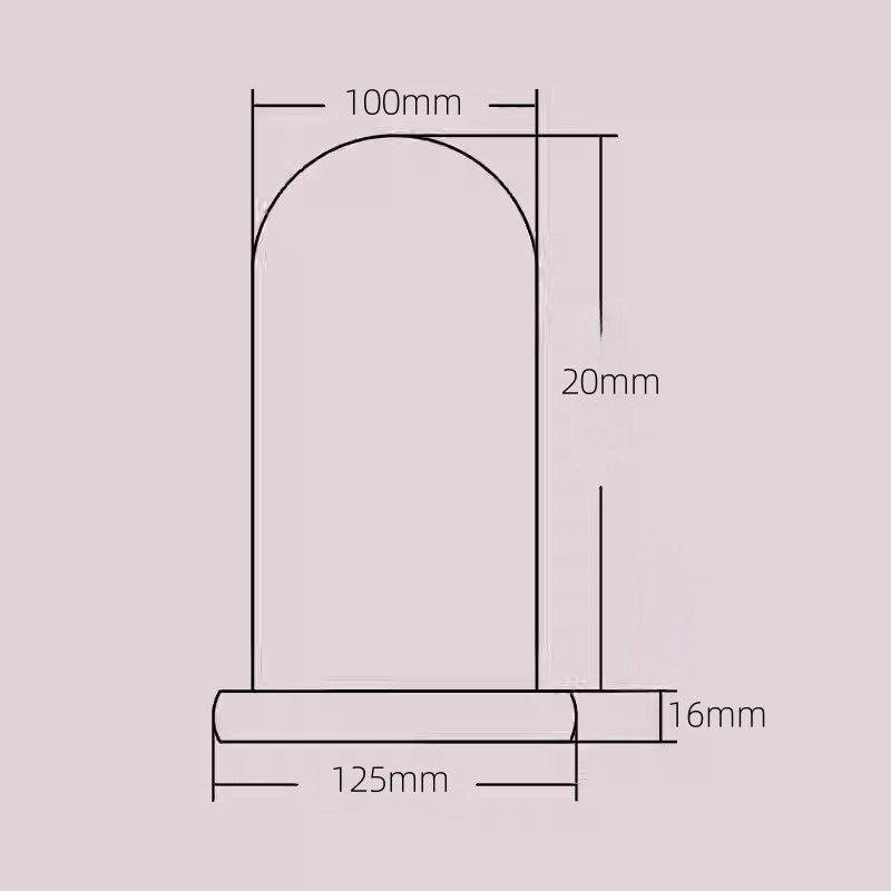 Campana di Vetro con Base in Legno, Cupola vetro esposizione vetrina Centrotavolo Porta candela
