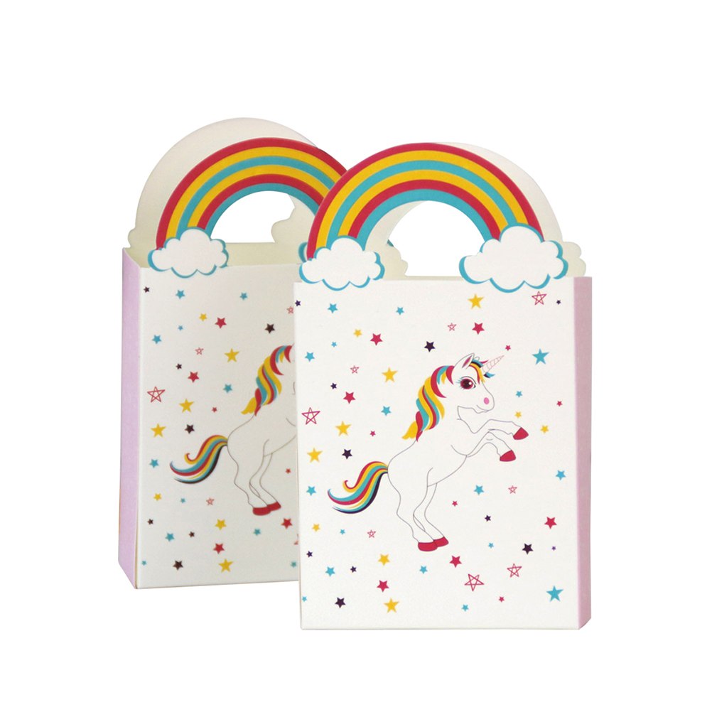 50 Scatole Unicorno Con Maniche Arcobaleno Porta Confetti
