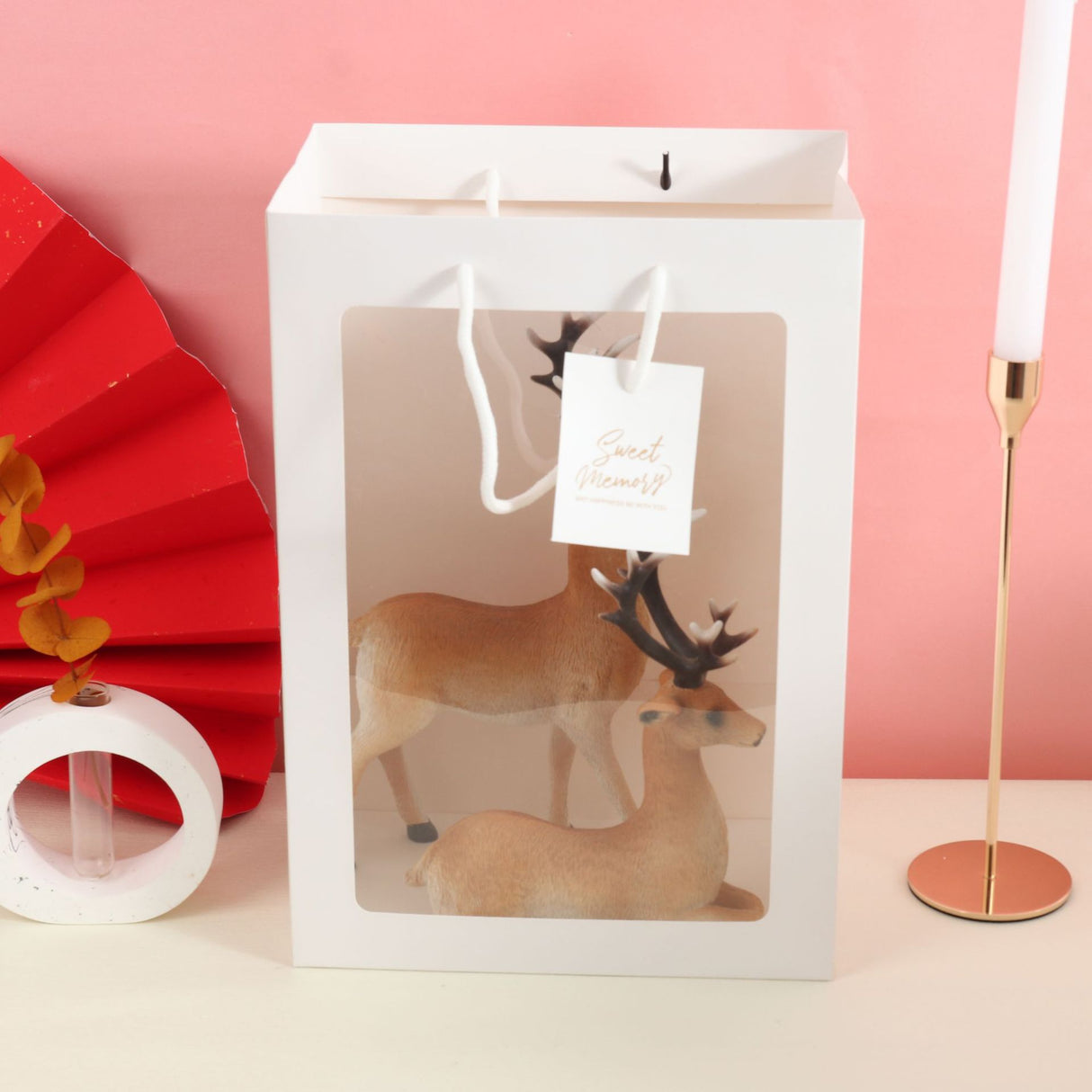 Wedding Bag Sacchetto Bianco Con Finestra Vetrina Trasparenti PVC