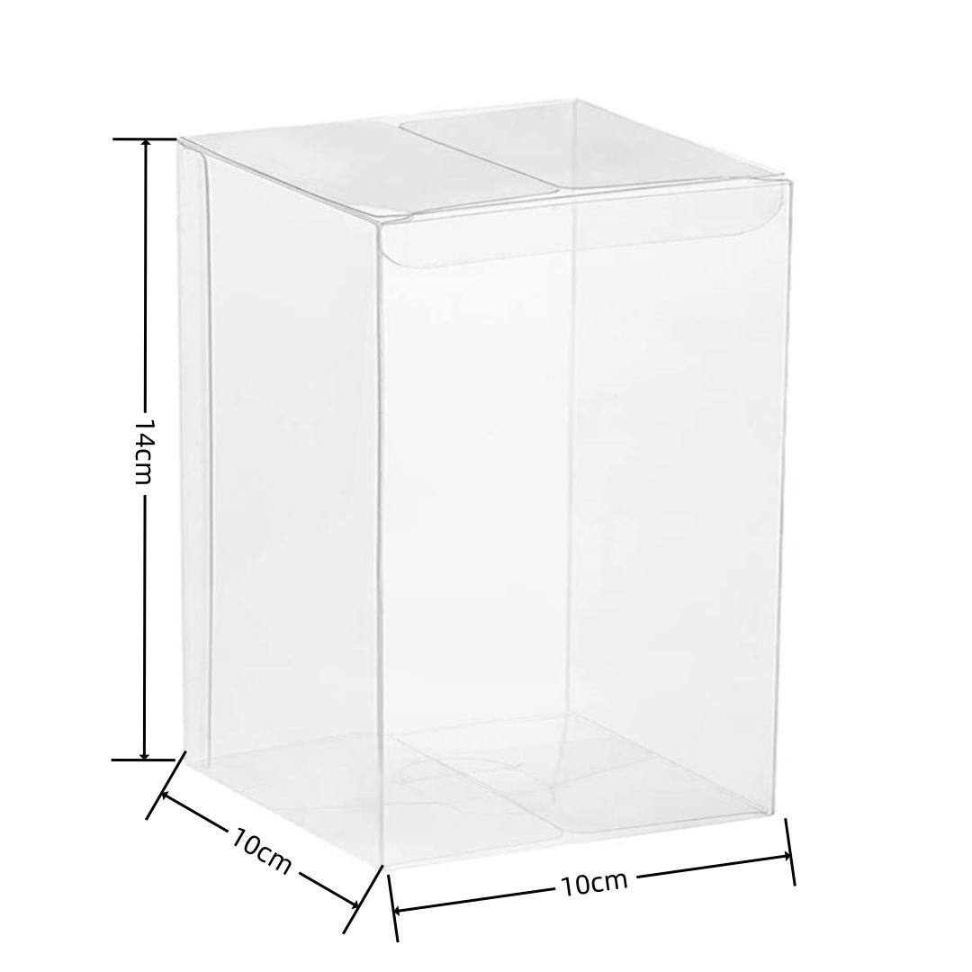 10 pezzi scatole rettangolo trasparente pvc 10*10*14