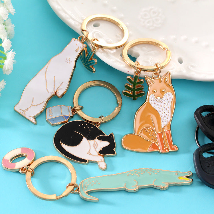 Portachiavi Animali Metallo Lega Pensiero Regalo Ricordo