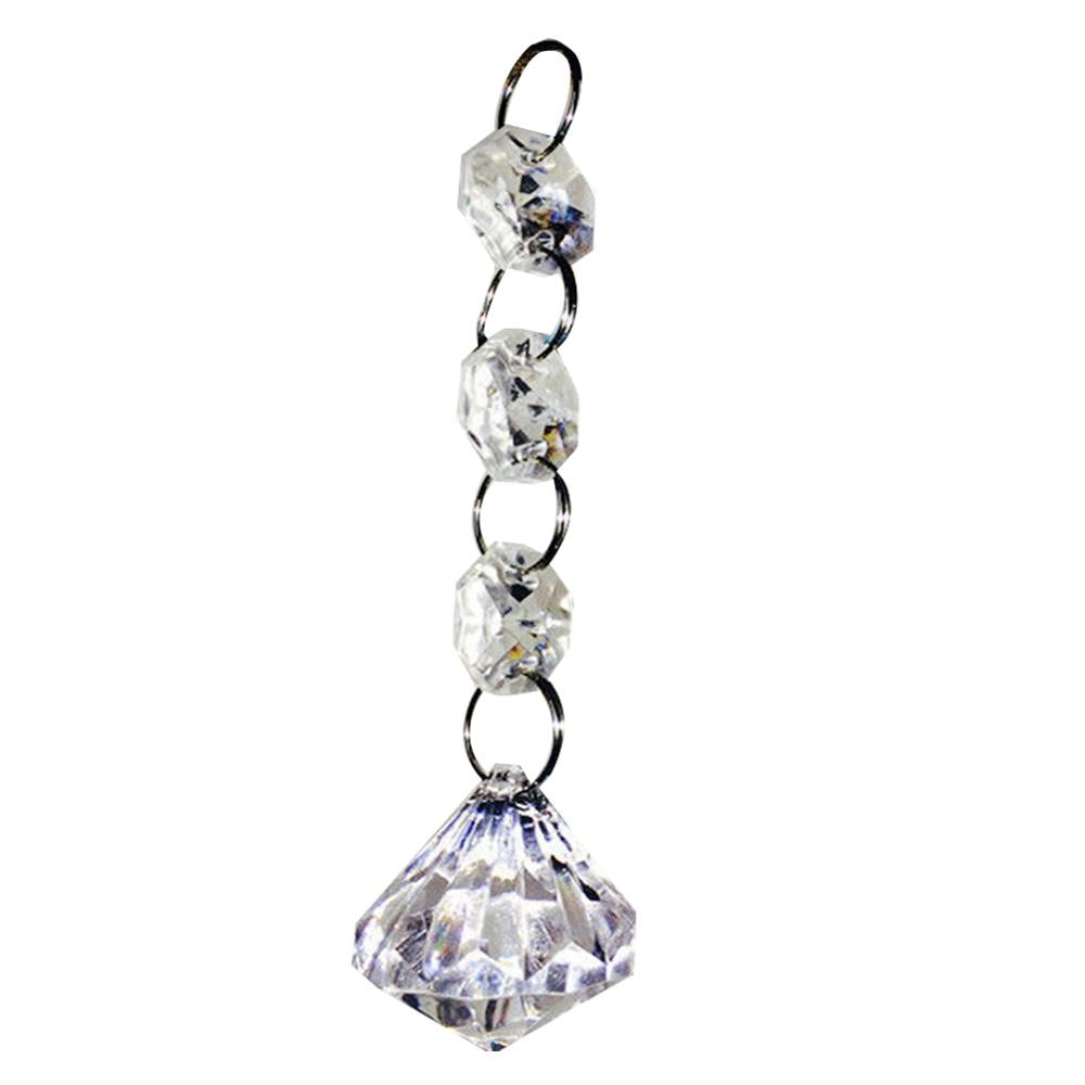 2 pz Acrilico Trasparente Perline di Cristallo a Forma di Diamante Appeso