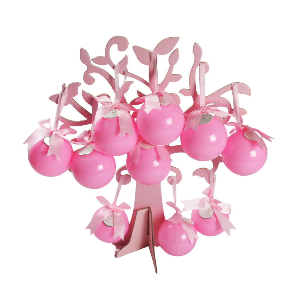 12 pz Sfera Rotonda Rosa Plexiglass Appeso Porta Confetti