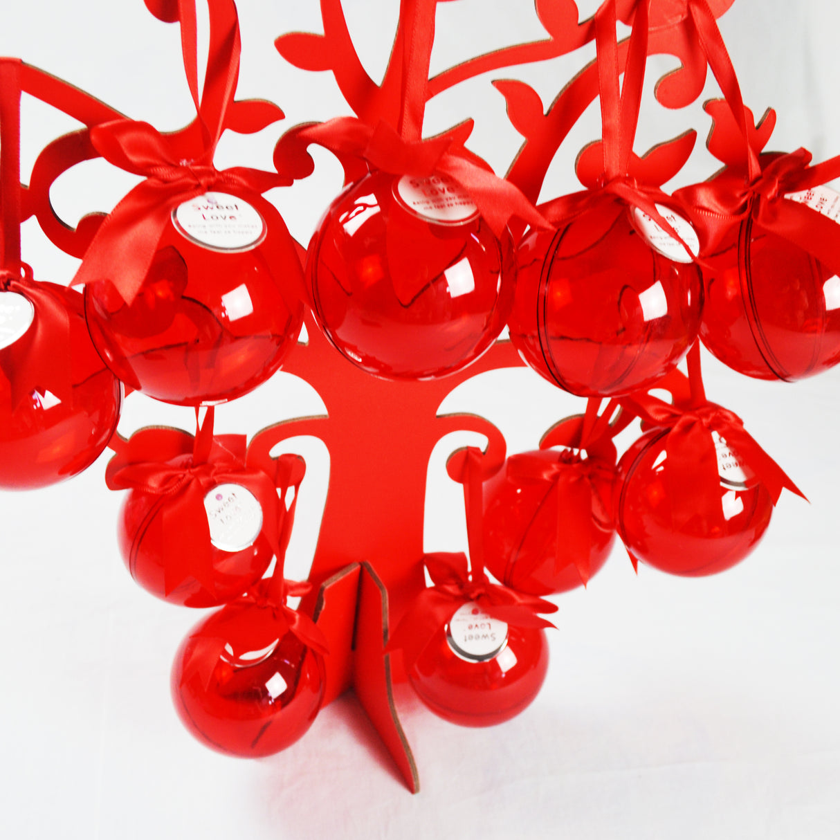 12 pz Sfera Rotonda Rosso Plexiglass Appeso Porta Confetti