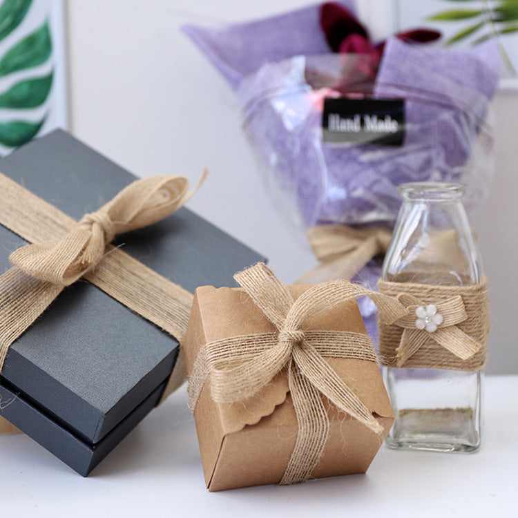 10M Nastro Vintage Juta Naturale Rotolo Iuta per Matrimonio Bomboniere Tema giardino Regalo Decorazione Fai da Te Varie Larghezze