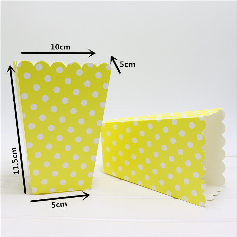 12 Pezzi Scatole Ciotola Pop Corn Pois Cartoncino