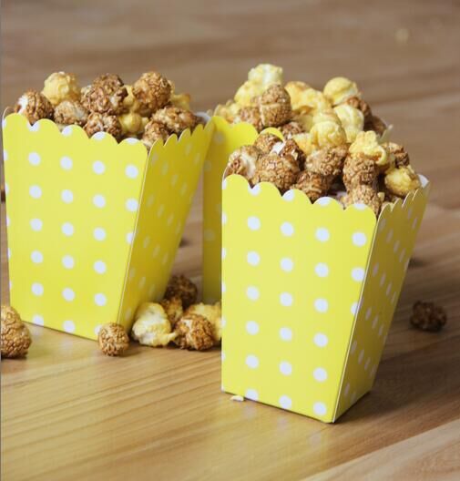 12 Pezzi Scatole Ciotola Pop Corn Pois Cartoncino