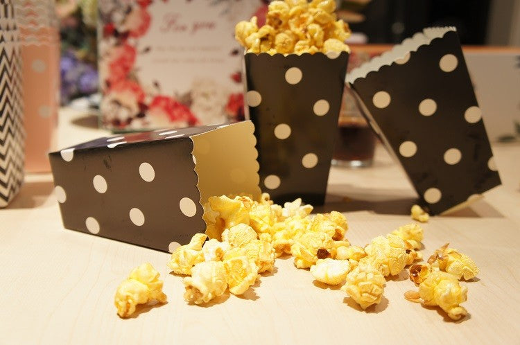 12 Pezzi Scatole Ciotola Pop Corn Pois Cartoncino