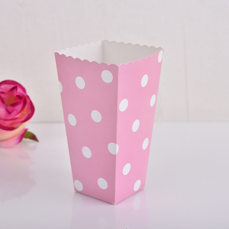 12 Pezzi Scatole Ciotola Pop Corn Pois Cartoncino