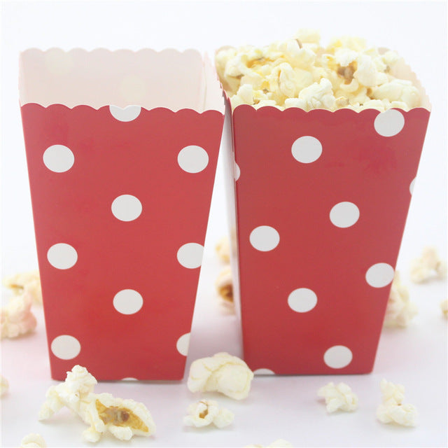 12 Pezzi Scatole Ciotola Pop Corn Pois Cartoncino