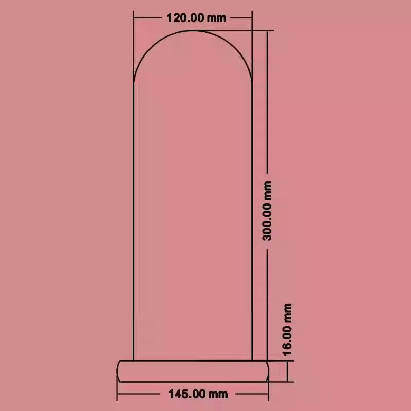 Campana di Vetro con Base in Legno, Cupola vetro esposizione vetrina Centrotavolo Porta candela