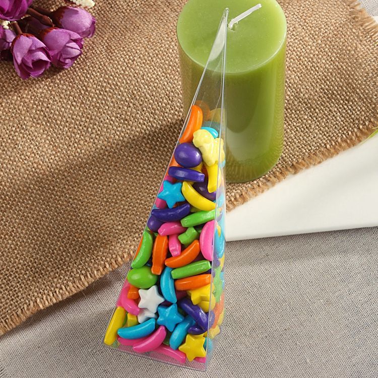 20 Scatole Triangolo Cono Porta confetti PVC Trasparenti 5*5*16cm