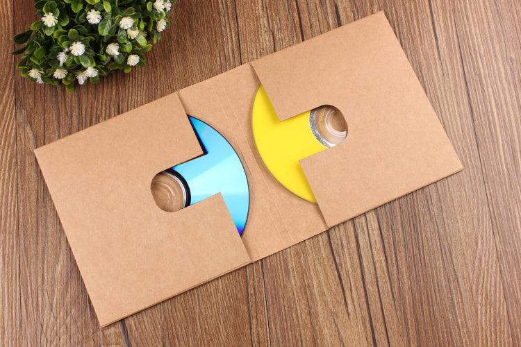 50 Porta Due CD Bustine Busta Custodia Regalo Per CD e DVD In Carta Kraft