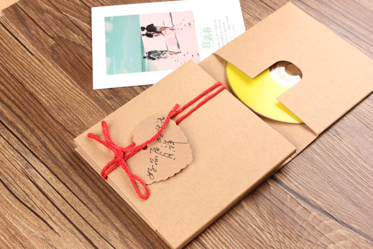 50 Porta Due CD Bustine Busta Custodia Regalo Per CD e DVD In Carta Kraft