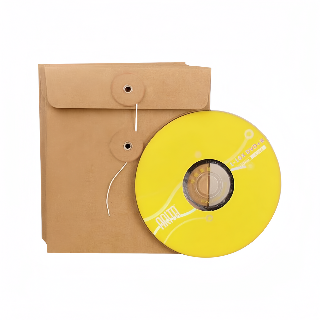 50 bustine custodia archivio per CD/DVD/BLU RAY In carta Kraft modello chiusura con corda di cotone