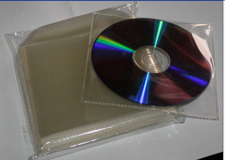 100 Buste Plastica Trasparente Spessore 6c Autoadesivo per CD/DVD