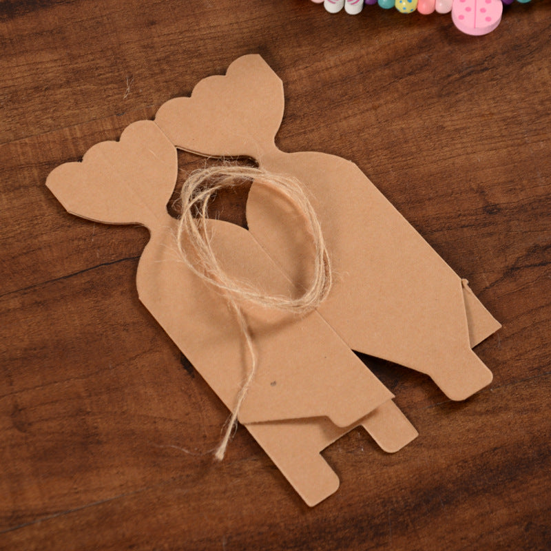 50pz scatole portaconfetti forma vaso con corda di canapa