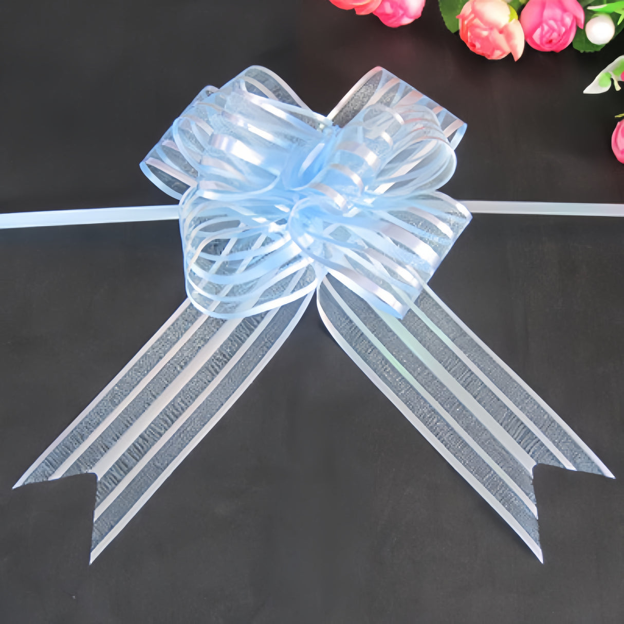 10x Coccarde Autotiranti 5cm Auto Fiocco in Organza