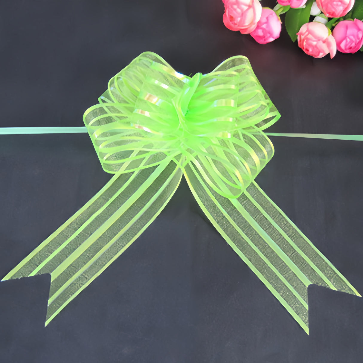 10x Coccarde Autotiranti 5cm Auto Fiocco in Organza