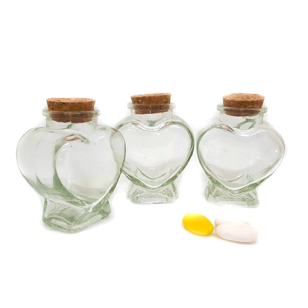 20 pezzi Barattolo Vetro Formato Cuore