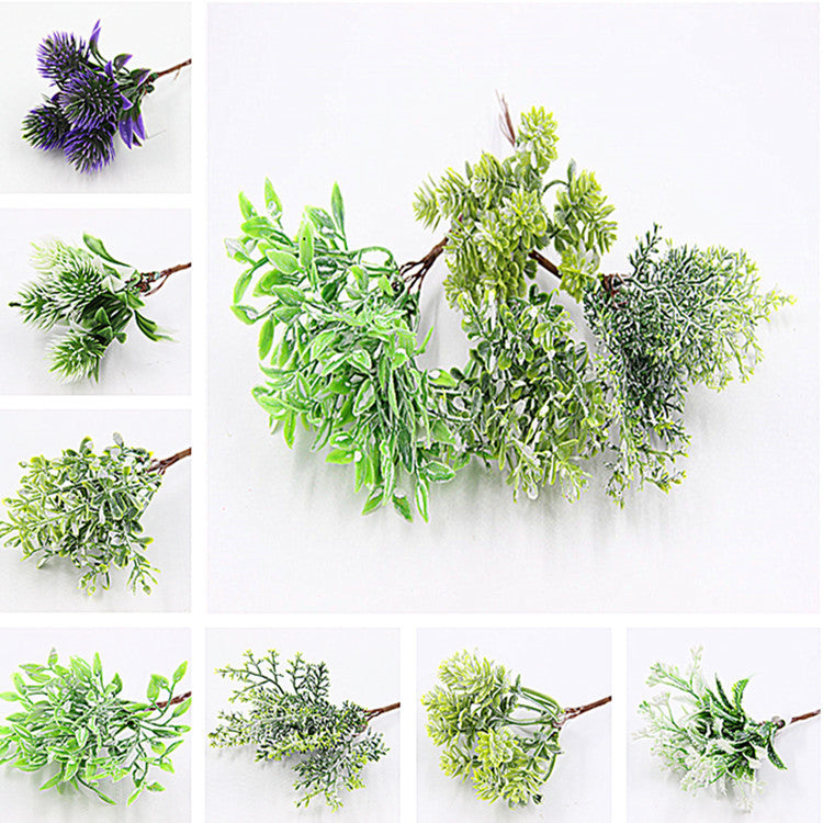 12 pezzi Ramo Foglie Artificiali in Plastica Materiale per Decorazioni Natalizie e Fioriere per la Casa