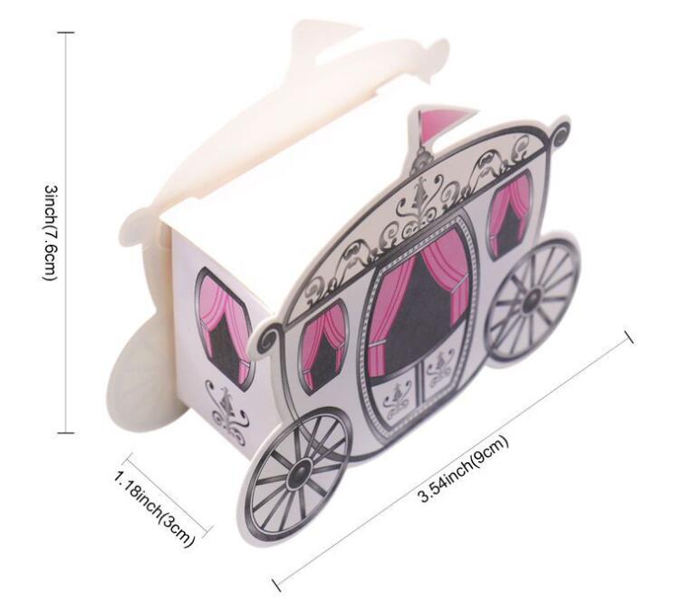 50pz Scatoline Porta Confetti Carrozza Principessa