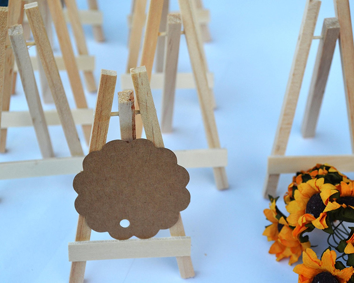 5pz Mini Cavalletto in legno Segnaposto da tavolo