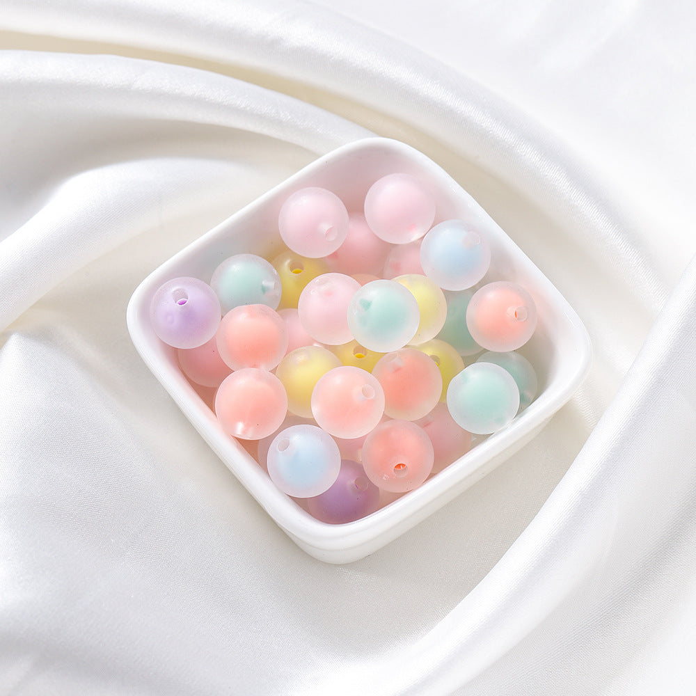 100 Perline Trasparenti con Colori Interni Assortiti rotonde smerigliate 10 mm