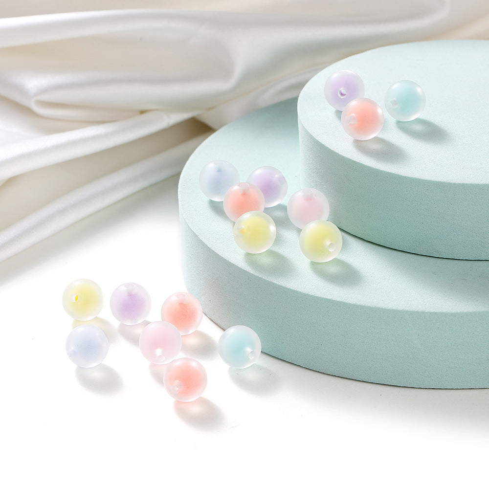 100 Perline Trasparenti con Colori Interni Assortiti rotonde smerigliate 10 mm