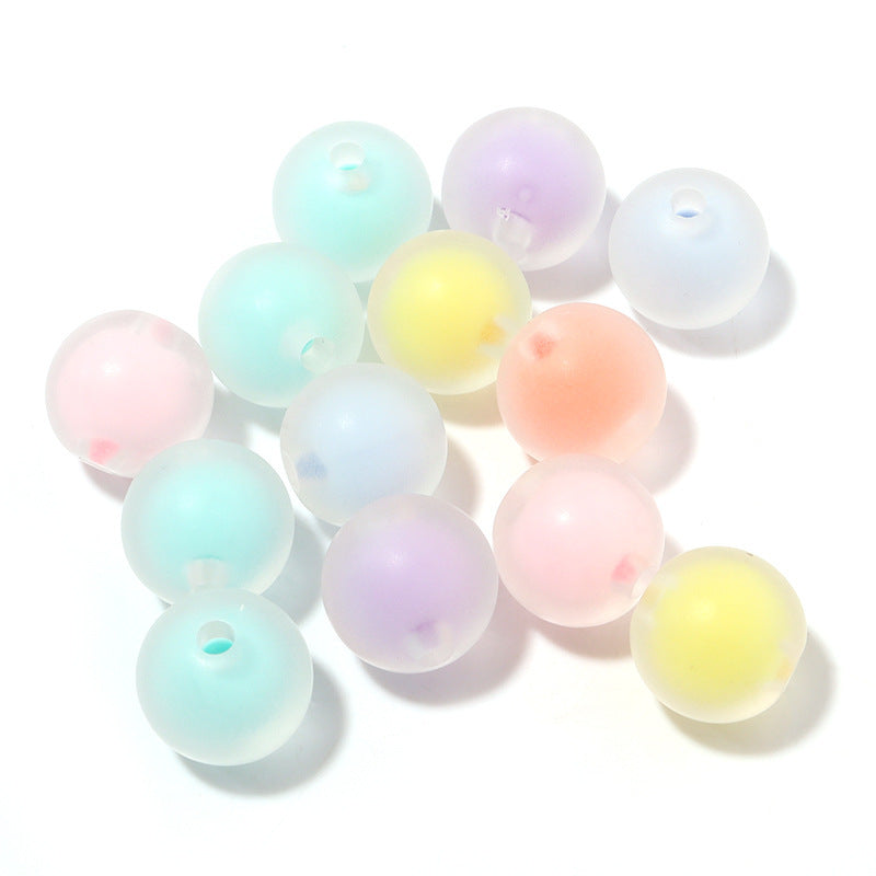 100 Perline Trasparenti con Colori Interni Assortiti rotonde smerigliate 10 mm