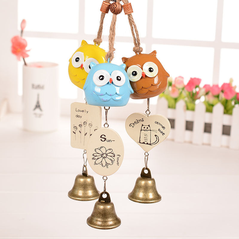 Campana a Vento Gufo Ceramica Decorazione Camera