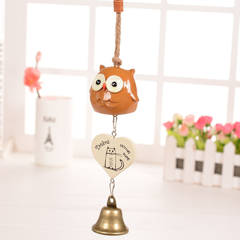 Campana a Vento Gufo Ceramica Decorazione Camera