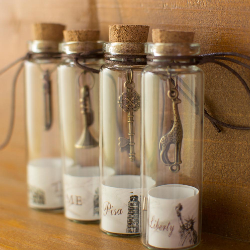 12 Pezzi Mini Barattolo Con Tappo In Sughero Bottiglia alla deriva Pergamene