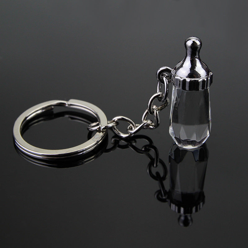 Portachiave biberon Cristallo acrilico trasparente bomboniera con la confezione di scatola