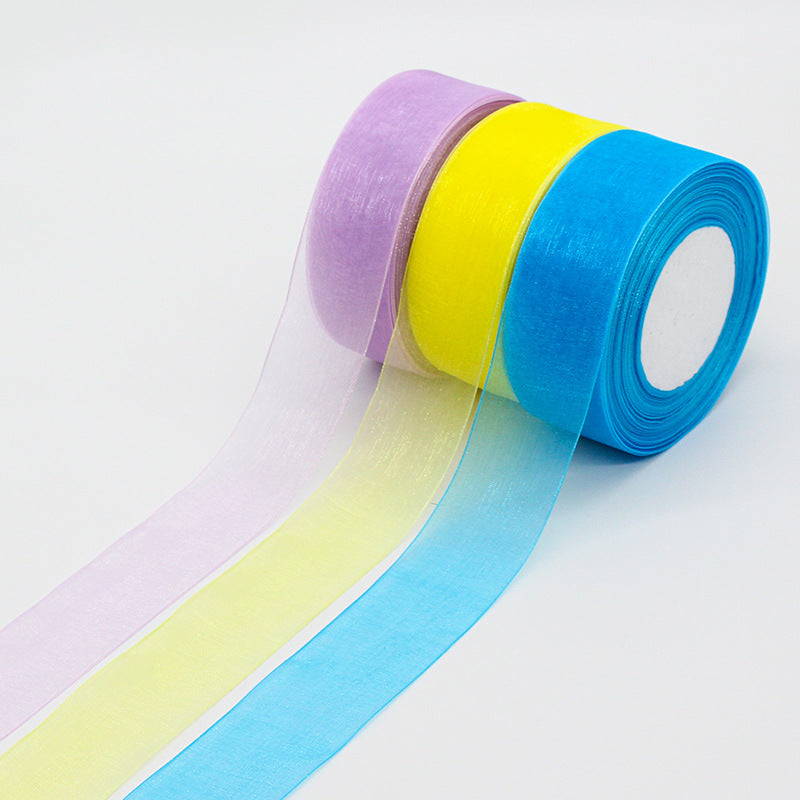 Nastro Organza Bianco 40 MM Rotolo 50 Yard Fai da Te