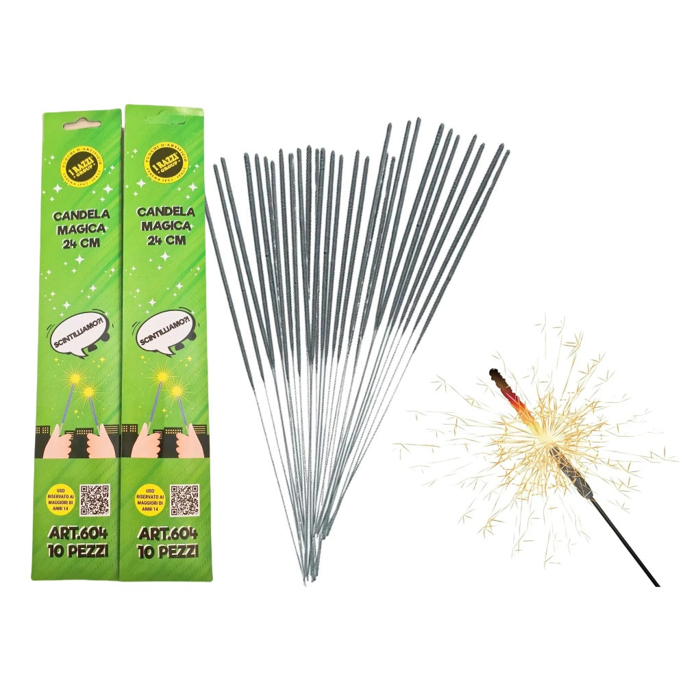 10 pezzi Candele Magiche Scintillanti, Lunghezza 24cm