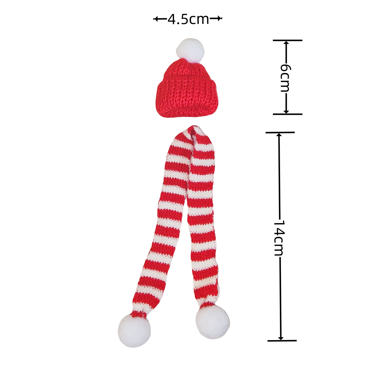 Set di Cappello Natalizia Rosso e Sciarpa a Strisce elastico lavorato a maglia, Decorazioni Natalizie per Bottiglie