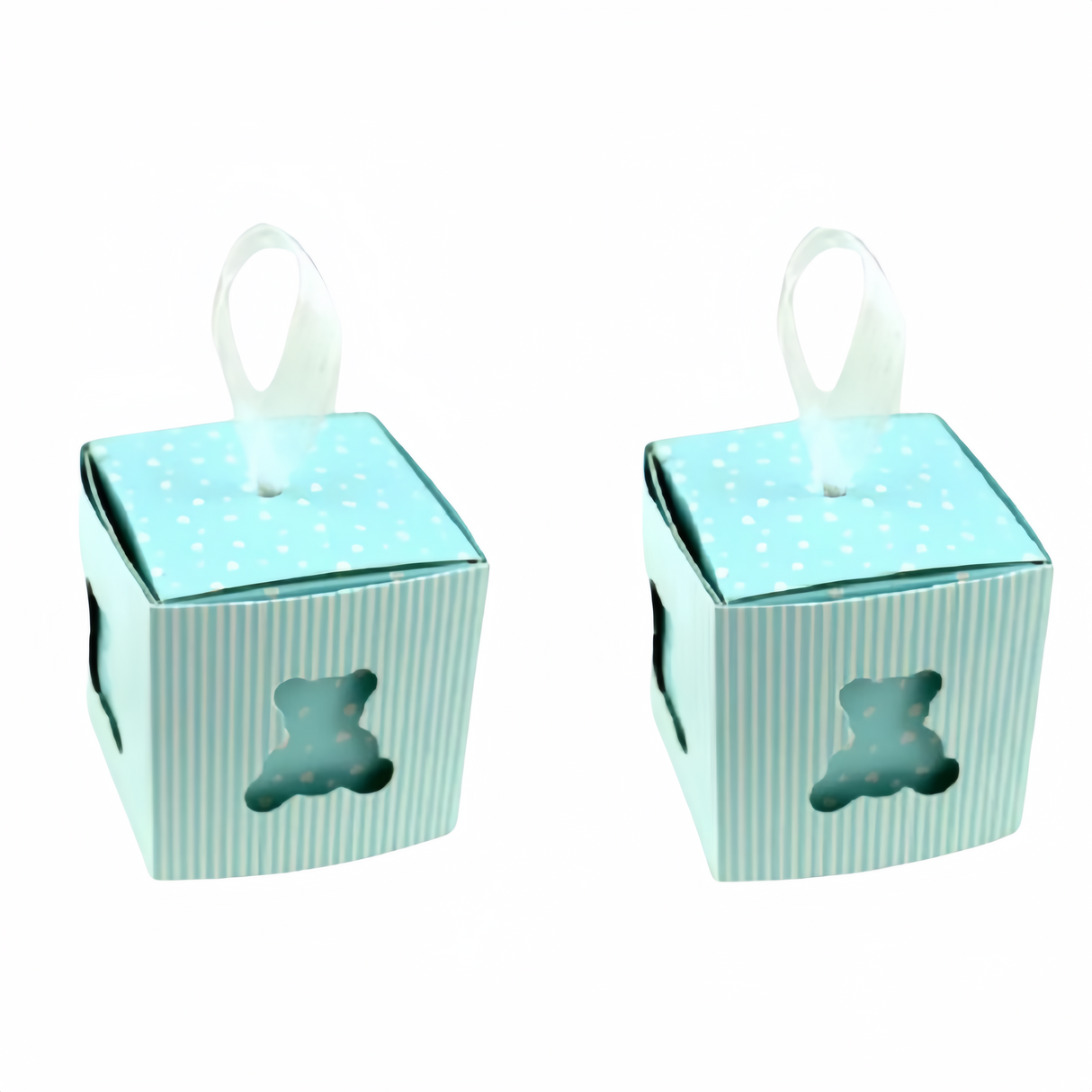 50 Scatola Cubo Portaconfetti Orsetto Cuore Cartoncino La Finestra