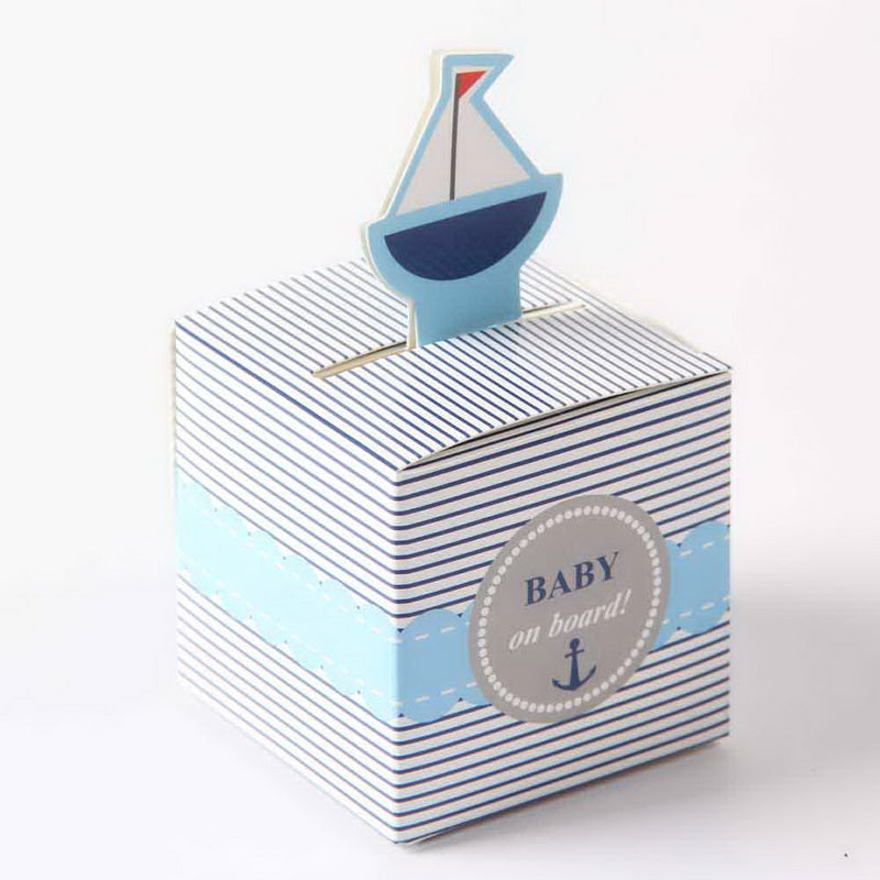 50 Pezzi Scatolina Portaconfetti Barca a Vela