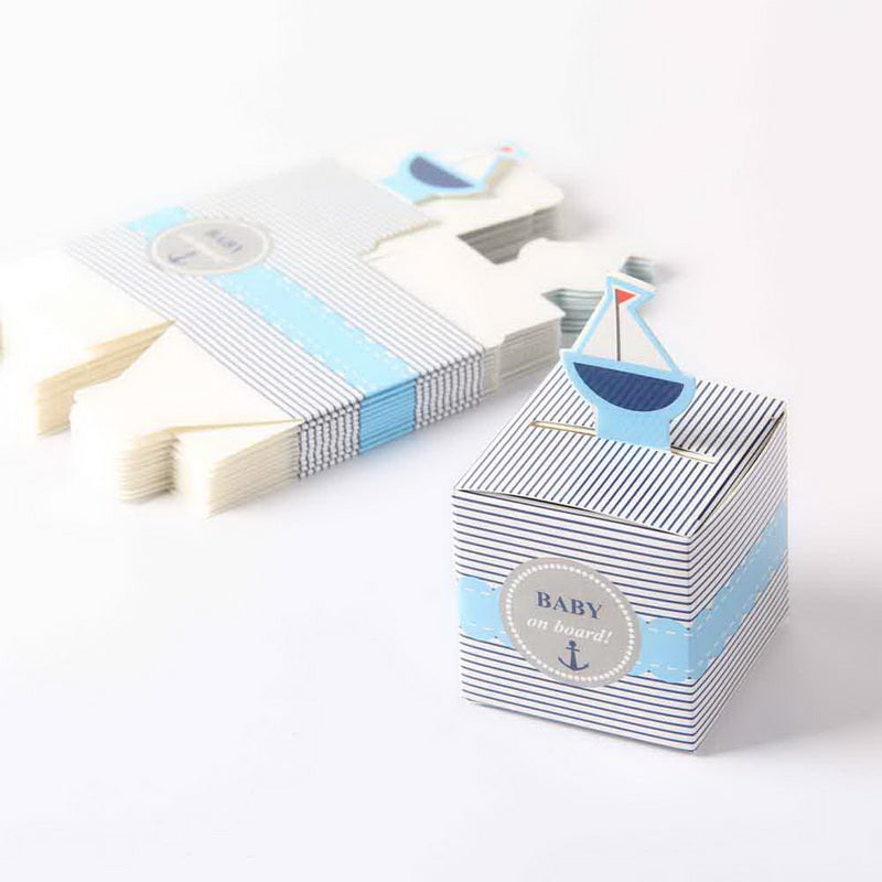 50 Pezzi Scatolina Portaconfetti Barca a Vela