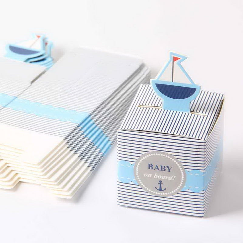 50 Pezzi Scatolina Portaconfetti Barca a Vela