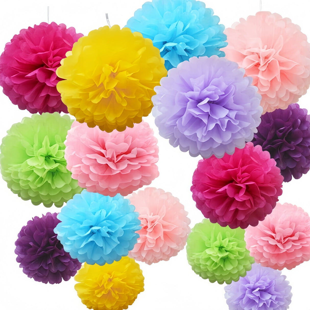 pom pom 20cm carta addobbo matrimonio shabby party festa compleanno pon pon