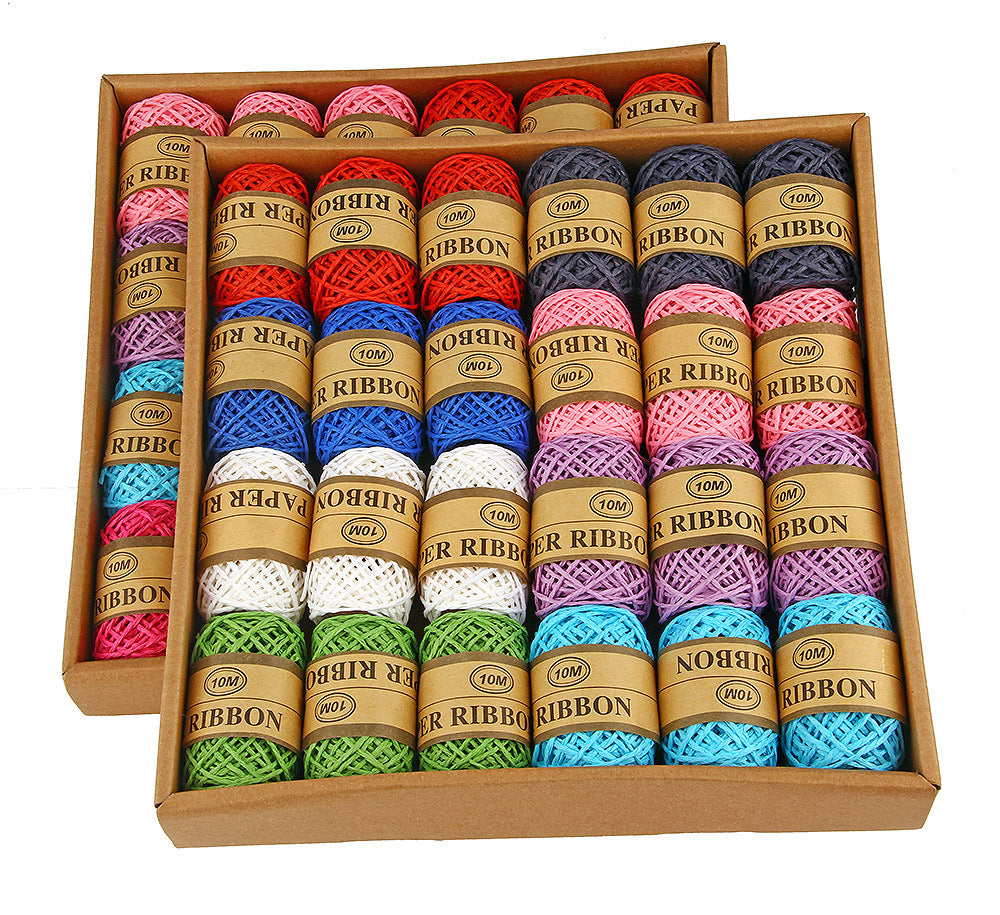 24 Rotoli Spago di Carta Raffia Filo da 10 Metri Colore assoriti Nastri