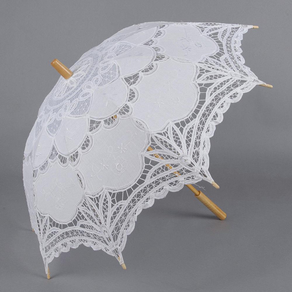 Lace Parasol Ombrello sposa in pizzo bianco decorazione addobbo estate foto ricordo