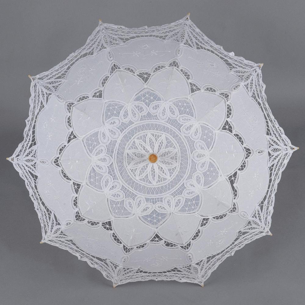 Lace Parasol Ombrello sposa in pizzo bianco decorazione addobbo estate foto ricordo
